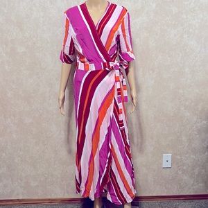 Ipekyol Salmon PINK  wrap dress size 12 run small